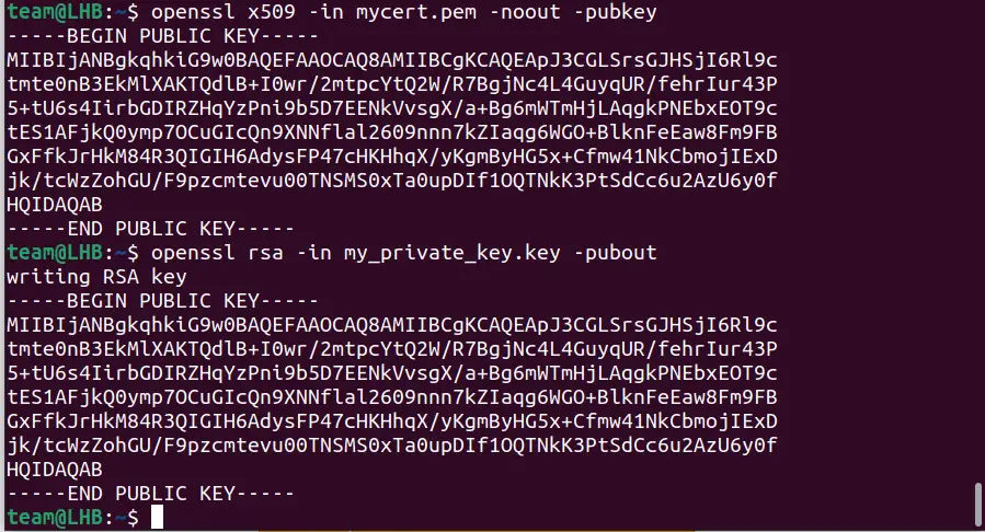 Verifying a public key