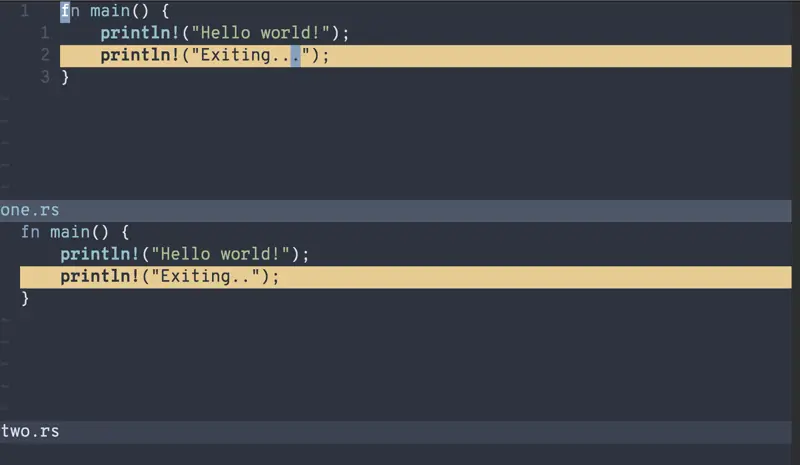 vimdiff horizontal split