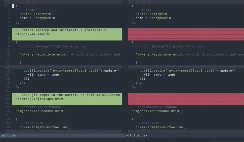 Vimdiff opening and closing folds