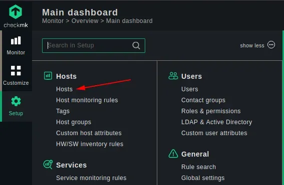 Setting up Checkmk dashboard