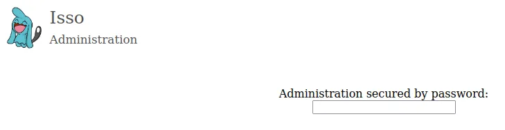 Isso Administration Web Interface Login asking for password