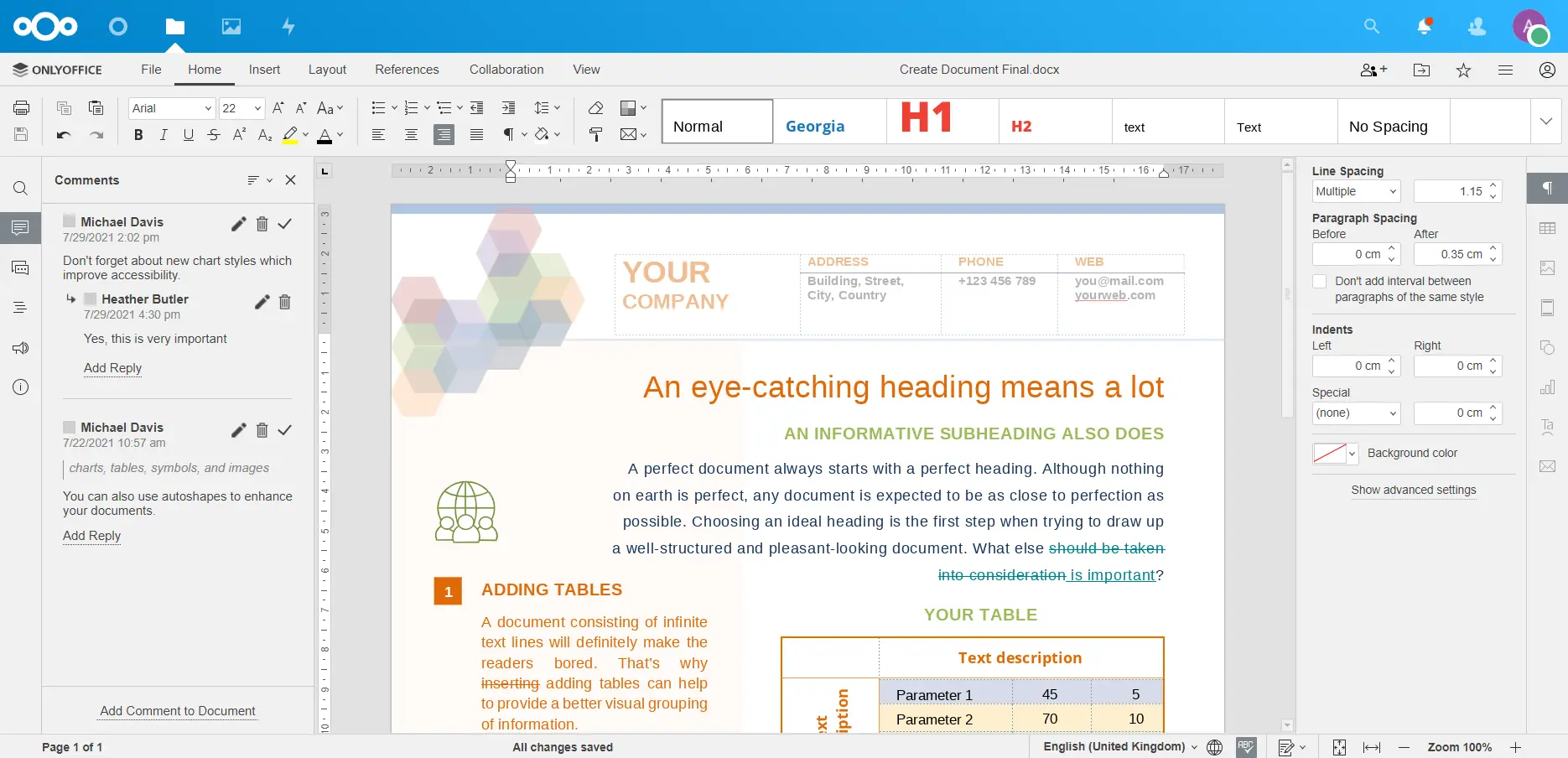 ONLYOFFICE running inside Nextcloud